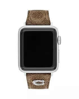 Ремешок для Apple Watch Tan Signature Canvas, 38/40/41 мм COACH, коричневый