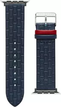 Ремешок для умных часов T Embossed Leather Red Keeper, совместимый с ремешком для часов Apple, 42 мм, 44 мм Ted Baker, синий