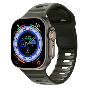 Ремешок из резины, совместимый с Apple IBOANN, коричневый