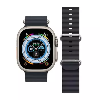 Ремешок из силиконового материала, совместимый с Apple Zhongwo, Midnight