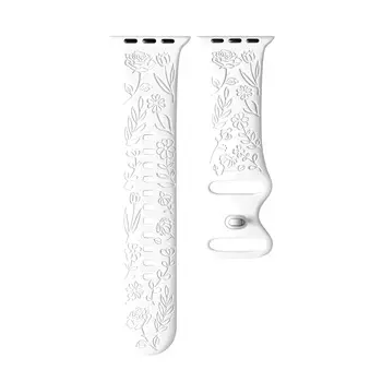 Ремешок из силиконового материала, совместимый с Apple, для Apple Watch серии S10, S9/S8/S7/SE/Ultra 2 Wepro, белый