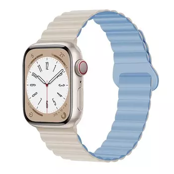 Ремешок из силиконового материала, совместимый с Apple Penc Iwatch, Magnetic Loop-Silicone StrapGray with orange