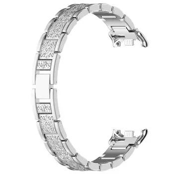 Ремешок Совместимость Xiaomi Металл CHENSONG, Silver (three full diamonds)