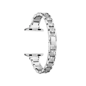 Ремешок, совместимый с Apple, металлический, циферблат 190 мм 46 Akkerds, The three plants on the small waist are black with diamonds