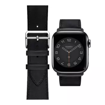 Ремешок, совместимый с Apple: воловья кожа, 206 мм Zhongwo, черный