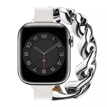 Ремешок, совместимый с Apple: воловья кожа, 360 мм Zhongwo, Ecru