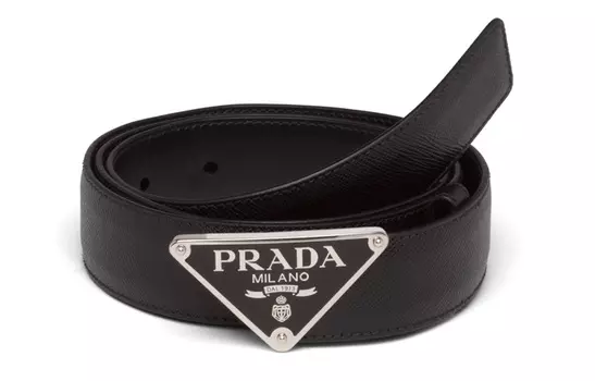 Ремни Prada Saffiano Leather, черный