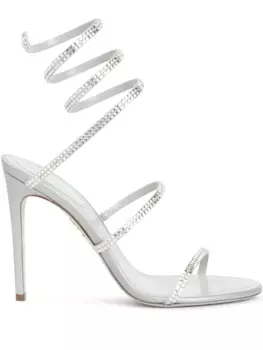 Ren Caovilla атласные сандалии, серебряный