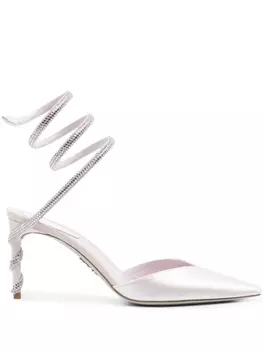 Ren Caovilla атласные туфли-лодочки Margot 80, фиолетовый