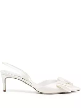 Ren Caovilla босоножки с бантом, белый