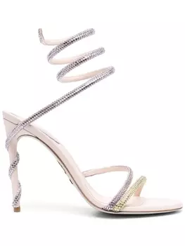 Ren Caovilla босоножки с кристаллами, фиолетовый