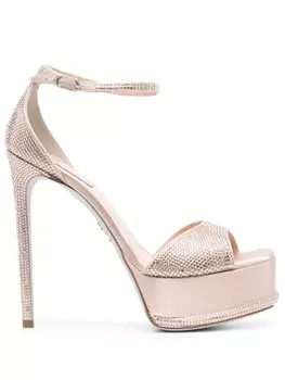 Ren Caovilla босоножки с открытым носком, нейтральный цвет