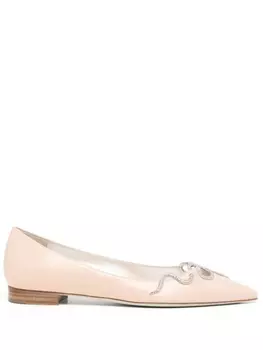 Ren Caovilla декорированные балетки Morgana, розовый