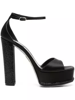 Ren Caovilla декорированные босоножки на платформе, черный