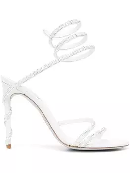 Ren Caovilla декорированные босоножки на шпильке, белый