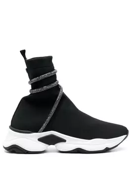 Ren Caovilla кроссовки-носки с блестками, черный