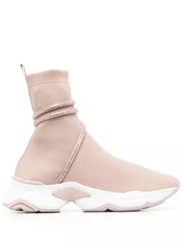 Ren Caovilla кроссовки-носки с блестками, нейтральный цвет