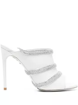 Ren Caovilla мюли со стразами, белый