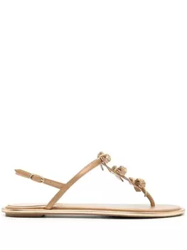 Ren Caovilla сандалии со стразами, золотистый