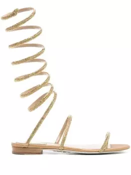 Ren Caovilla сандалии Supercleo с кристаллами, золотистый