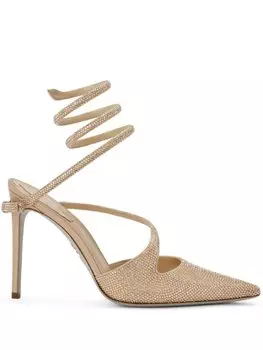 Ren Caovilla туфли Margot со стразами, золотистый