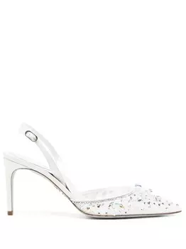 Ren Caovilla туфли с ремешком на пятке, белый