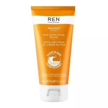 REN Clean Skincare PHA Полигидроксикислота Отшелушивающее средство для лица Нежное осветляющее отшелушивающее средство для лица Химические ферментные и физические отшелушивающие средства Подходит для склонной к появлению прыщей и чувствительной...