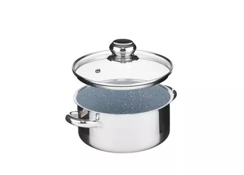 Rendlk Cerammax Pro Standard с крышкой, диаметр 18 см, объем 2,0 л, керамическая поверхность серый гранит KOLIMAX