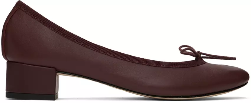 Repetto SSENSE Эксклюзивные бордовые туфли на каблуке Camille