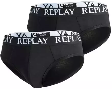 Replay Slip "SLIP Basic Cuff Logo 2pcs Bo" (2 шт. в упаковке), черный