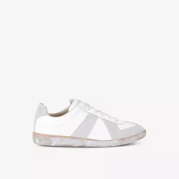 Реплика кроссовок из состаренной кожи с низким верхом Maison Margiela, белый
