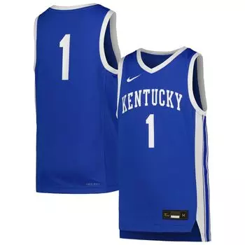 Реплика молодежной баскетбольной майки Nike # 1 Royal Kentucky Wildcats Icon Nike