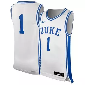 Реплика молодежной баскетбольной майки Nike #1 White Duke Blue Devils Icon Nike