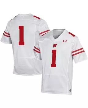 Футболка Under Armour Men's #1 White Wisconsin Badgers, белый