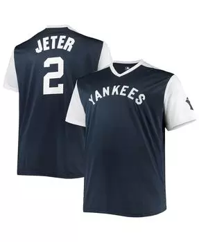 Футболка Profile Men's Derek Jeter Navy, White New York Yankees Cooperstown Collection Player, мультиколор