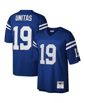 Футболка Mitchell & Ness Men's Johnny Unitas Royal Baltimore Colts Legacy, синий/белый