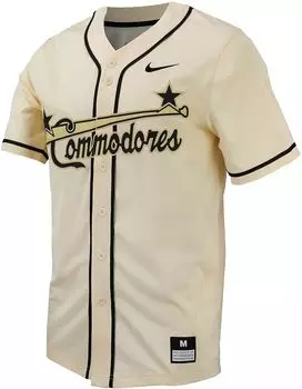 Реплика мужской бейсбольной майки Nike Vanderbilt Commodores с полной пуговицей