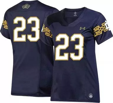 Реплика женской футбольной майки Under Armour Notre Dame Fighting Irish Navy