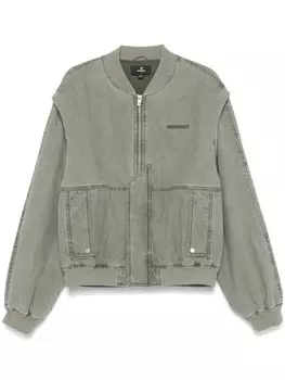 Represent бомбер со вставками на рукавах, зеленый