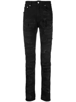Represent джинсы скинни Shredded Denim, черный