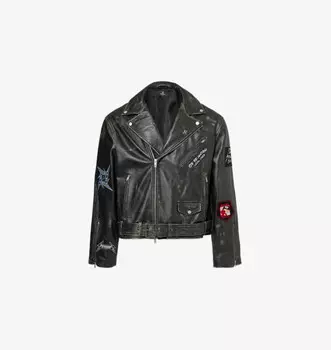 Represent x metallica кожаная куртка свободного кроя с карманами на молнии Represent, черный