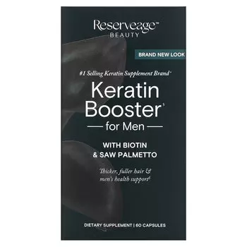 ReserveAge Nutrition, Keratin Booster, повышение уровня кератина, для мужчин, 60 капсул