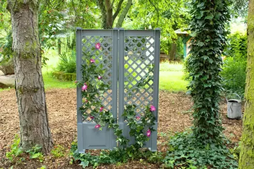 Решетка KHW, (2 шт.), с шипом для заземления, 2 шт., ШxГxВ: 43x6x140 см каждая 43х140х6 см, серый