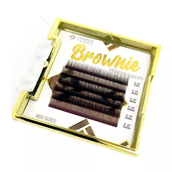 Ресницы Brownie 0.07 - Темно-коричневые, D, 9 мм Looksus Lashes