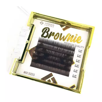 Ресницы Brownie 0.07 - Темный шоколад, D, 11 мм Looksus Lashes
