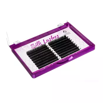 Ресницы для наращивания, изгиб d, 15 мм, 1 упаковка. Looksus Lashes Silk lashes d 0,10