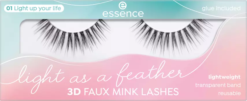 Ресницы искусственные Light As A Feather 3D Faux Mink 01 Light Up Your Life (1 пара) 2 штуки essence