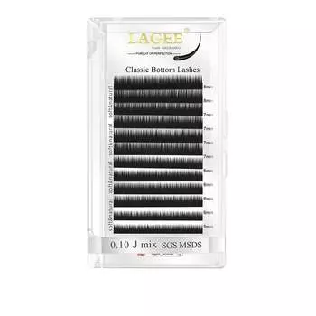 Ресницы Nagaraku LAGEE черные классические, полоски 12 мм, микс D, 0,07, 7-15 мм