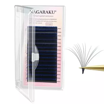 Ресницы Nagaraku Ombre классические синие Микс С, 0,07, 7-15 мм