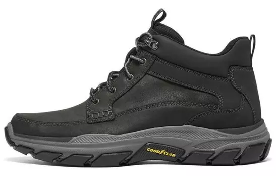 Respected Hiking Shoes Men High Top Black/Grey Skechers